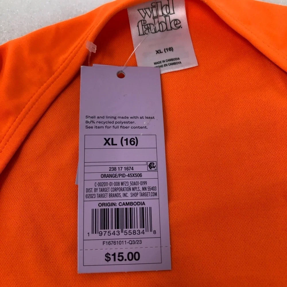 NWT Wild Fable Bikini Neon Orange Two Piece Size XL Bottom D/DD Top